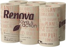 Renova Love & Action toiletpapier, 2-laags, 130 vel, pak van 108 rollen Renova Love & Action toiletpapier, 2-laags, 130 vel, pak van 108 rollen