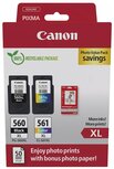 Canon photo value pack 1 x PG-560XL + 1 x CL-561XL, 300 - 400 pagina's, OEM 3712C008, 4 kleuren Canon photo value pack 1 x PG-560XL + 1 x CL-561XL, 300 - 400 pagina's, OEM 3712C008, 4 kleuren