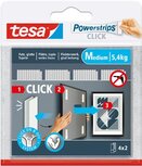 Tesa Powerstrips Click medium, draagkracht 1 kg, blister van 2 x 4 stuks Tesa Powerstrips Click medium, draagkracht 1 kg, blister van 2 x 4 stuks
