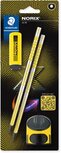 Staedtler Norix grafietpotlood, HB, met slijper en gom, geel, blister van 2 stuks Staedtler Norix grafietpotlood, HB, met slijper en gom, geel, blister van 2 stuks