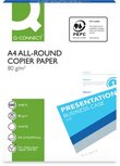 Q-CONNECT All-Round kopieerpapier, ft A4, 80 g, pak van 500 vel, wit Q-CONNECT All-Round kopieerpapier, ft A4, 80 g, pak van 500 vel, wit