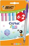 Bic balpen Cristal Fun, geassorteerde kleuren, etui van 6 + 2 gratis Bic balpen Cristal Fun, geassorteerde kleuren, etui van 6 + 2 gratis