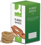Q-CONNECT elastieken, breedte 1,5 mm, lengte 90 mm, nr 19, doos van 500 g Q-CONNECT elastieken, breedte 1,5 mm, lengte 90 mm, nr 19, doos van 500 g