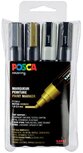 Uni POSCA paintmarker PC-5M, 1,8 - 2,5 mm, etui van 4 stuks in geassorteerde vanallic kleuren Uni POSCA paintmarker PC-5M, 1,8 - 2,5 mm, etui van 4 stuks in geassorteerde vanallic kleuren