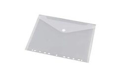 Documentenmap, met velcro sluiting, ft A4, geperforeerd, wit, pak van 10 stuks