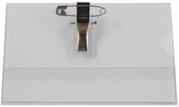Badge met combiklem, ft 58 x 90 mm, doos van 100 stuks, inclusief etiketten Badge met combiklem, ft 58 x 90 mm, doos van 100 stuks, inclusief etiketten