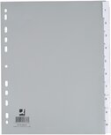 Q-CONNECT tabbladen, A4, PP, 11-gaatsperforatie, 10 tabs, grijs Q-CONNECT tabbladen, A4, PP, 11-gaatsperforatie, 10 tabs, grijs