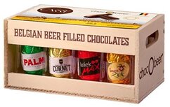 Carré Chocobeer chocolade, houten kist van 200 gram Carré Chocobeer chocolade, houten kist van 200 gram