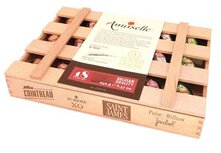 Carré amuselle chocolade, houten kist van 240 gram Carré amuselle chocolade, houten kist van 240 gram