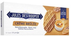 Jules Destrooper boterwafels crème brûlée, doos van 100 g Jules Destrooper boterwafels crème brûlée, doos van 100 g