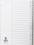 Q-CONNECT tabbladen, A4, PP, 11-gaatsperforatie, met indexblad, set van A-Z, 20 tabs, grijs Q-CONNECT tabbladen, A4, PP, 11-gaatsperforatie, met indexblad, set van A-Z, 20 tabs, grijs