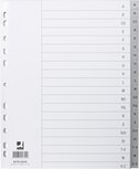 Q-CONNECT tabbladen, A4, PP, 11-gaatsperforatie, set van A-Z, 20 tabs, grijs