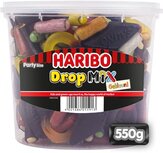 Haribo snoepgoed Drop mix gekleurd, emmer van 550 g
