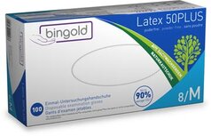 Handschoenen uit latex, medium, wit, poedervrij, doos van 100 stuks