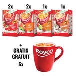 ACTIE ROYCO: 2 x tomaat balletjes, 2 x kip, 1 x curry, 1 x champignons + 1 x 6 tassen GRATIS