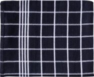 Handdoek Christelle, ft 50 x 70 cm, geruit, zwart, pak van 3 stuks