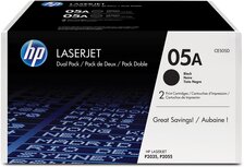 HP toner 05A CE505D zwart duopack 2.300 pagina's OEM