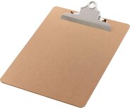 Q-CONNECT klemplaat, hardboard karton, ft A4, staand, bruin