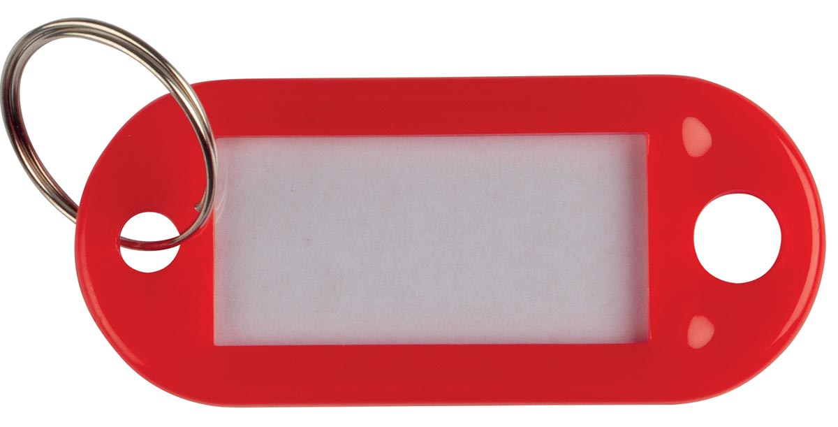 Q-CONNECT sleutelhanger kunststof rood 90 x 10 x 120 mm pak van 10