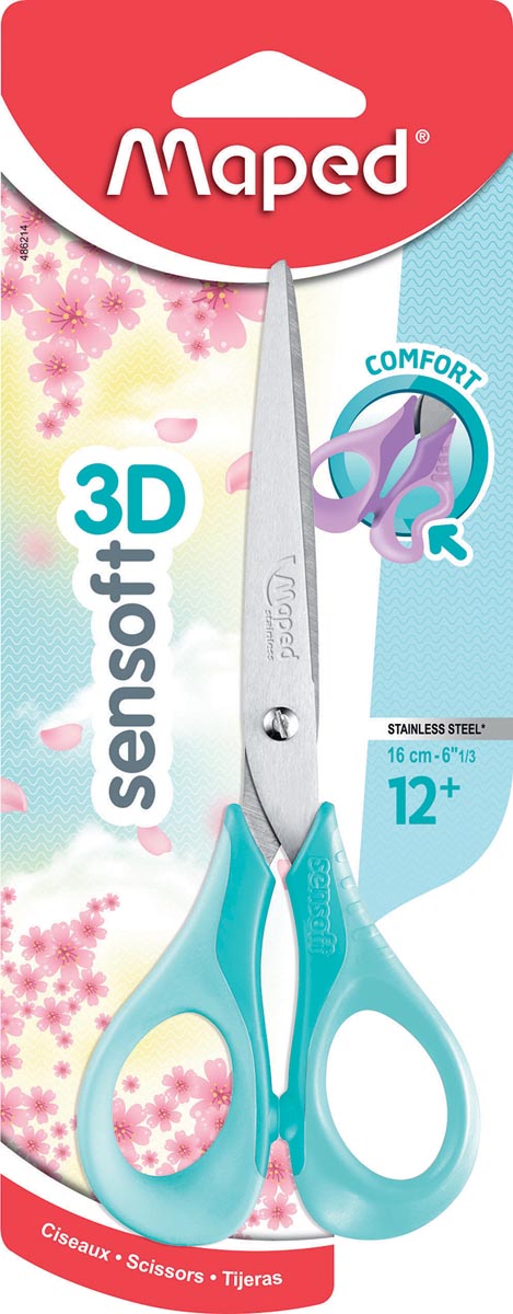 Maped Sensoft schaar voor rechtshandigen 16 cm roestvrij staal geassorteerde kleuren