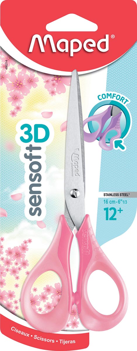 Maped Sensoft schaar voor rechtshandigen 16 cm roestvrij staal geassorteerde kleuren