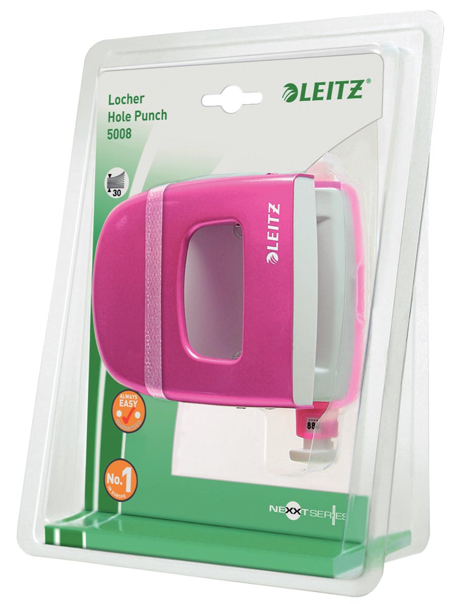 Leitz WOW 2-gaats perforator roze 30 vel