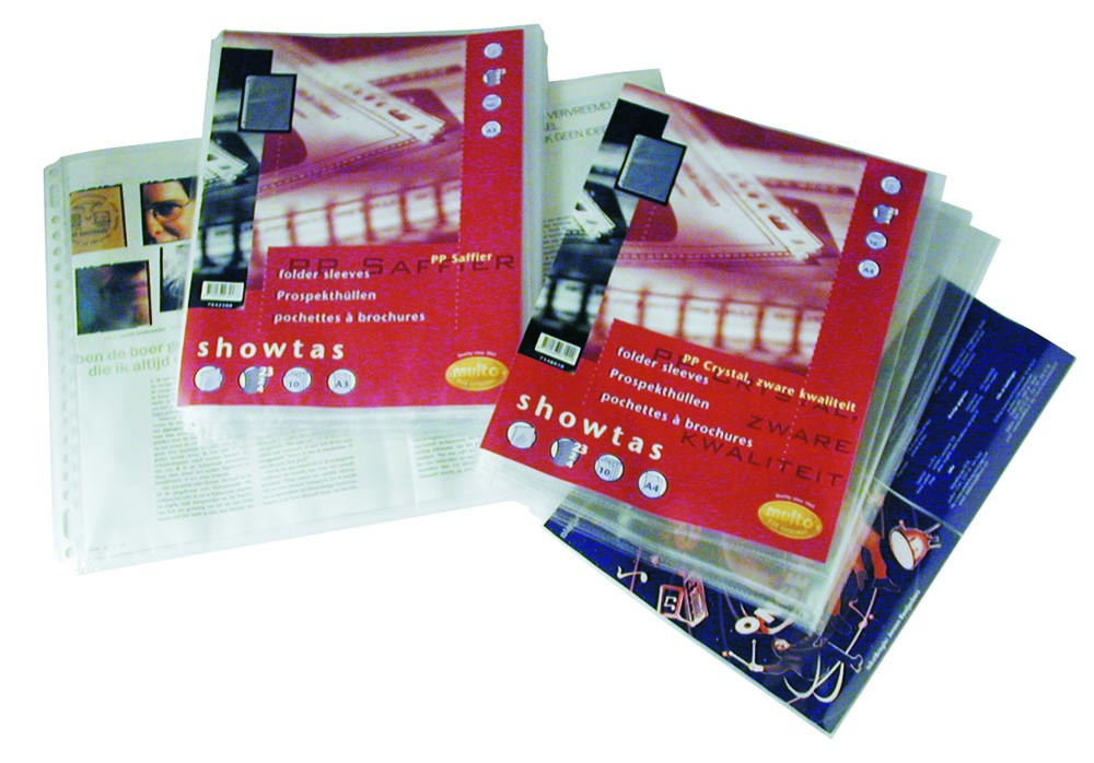 Multo showtas A4 formaat 23-gaatsperforatie glashelder transparant PP 10 stuks