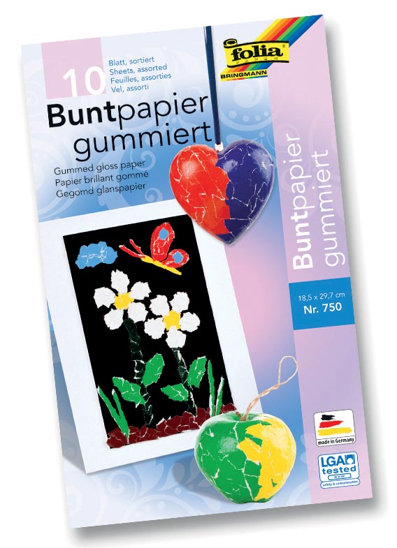 Folia glanspapier geassorteerde kleuren 10 vel 18.5 x 29.7 cm