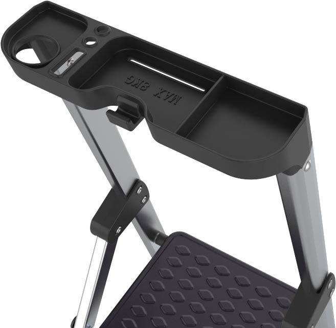 Brasq trapladder SL600 aluminium 6 treden zilver-zwart 150 kg draagvermogen
