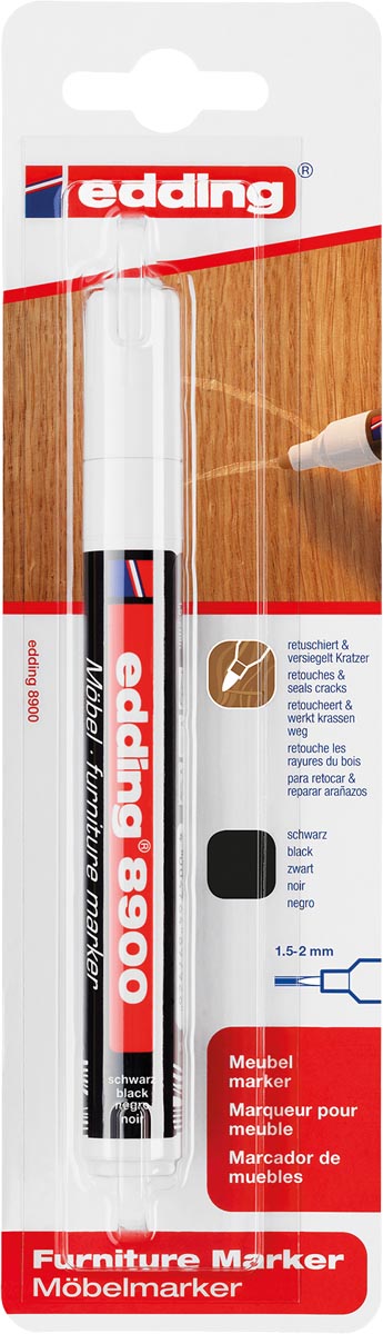 edding meubelmarker 8900 zwart 1.5 mm punt waterbestendig