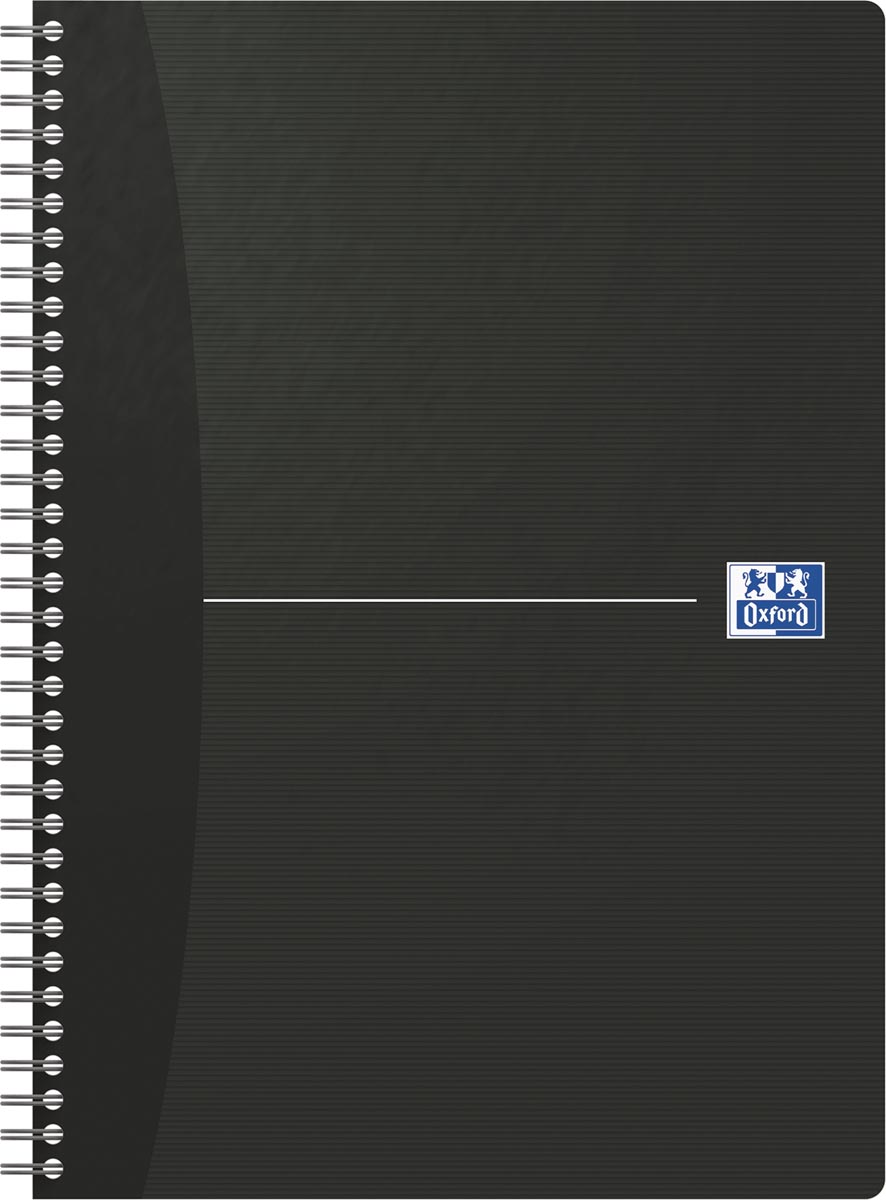 Oxford Office Essentials spiraalschrift, 180 bladzijden, ft A4, gelijnd, zwart