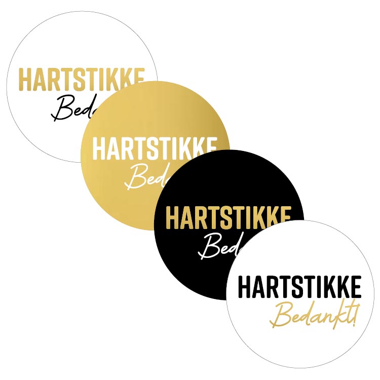 KP etiket Hartstikke Bedankt diameter 40 mm rol 250 stuks