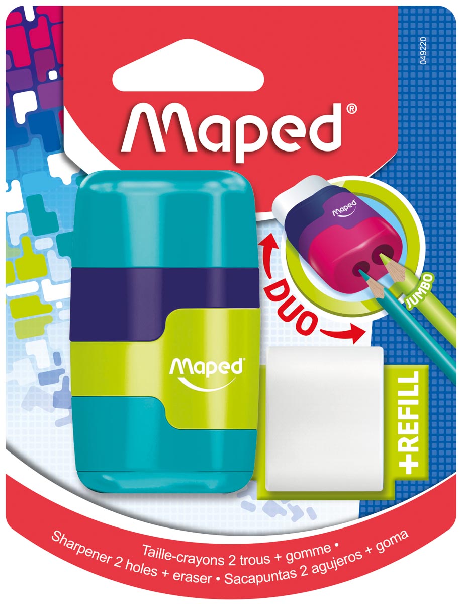 Maped potloodslijper + gom Connect Soft Touch, op blister