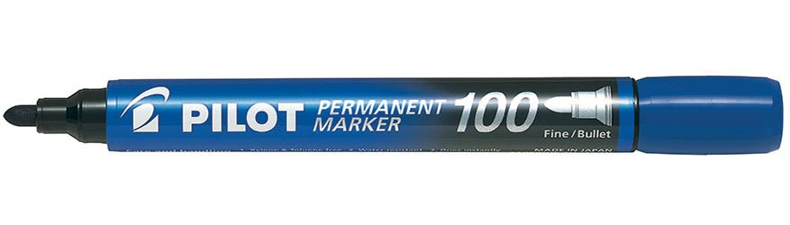 Pilot permanent marker 100, XXL doos met 15 + 5 stuks, blauw