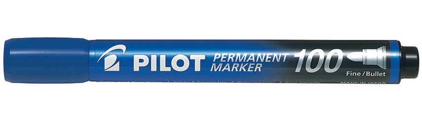 Pilot permanent marker 100, XXL doos met 15 + 5 stuks, blauw