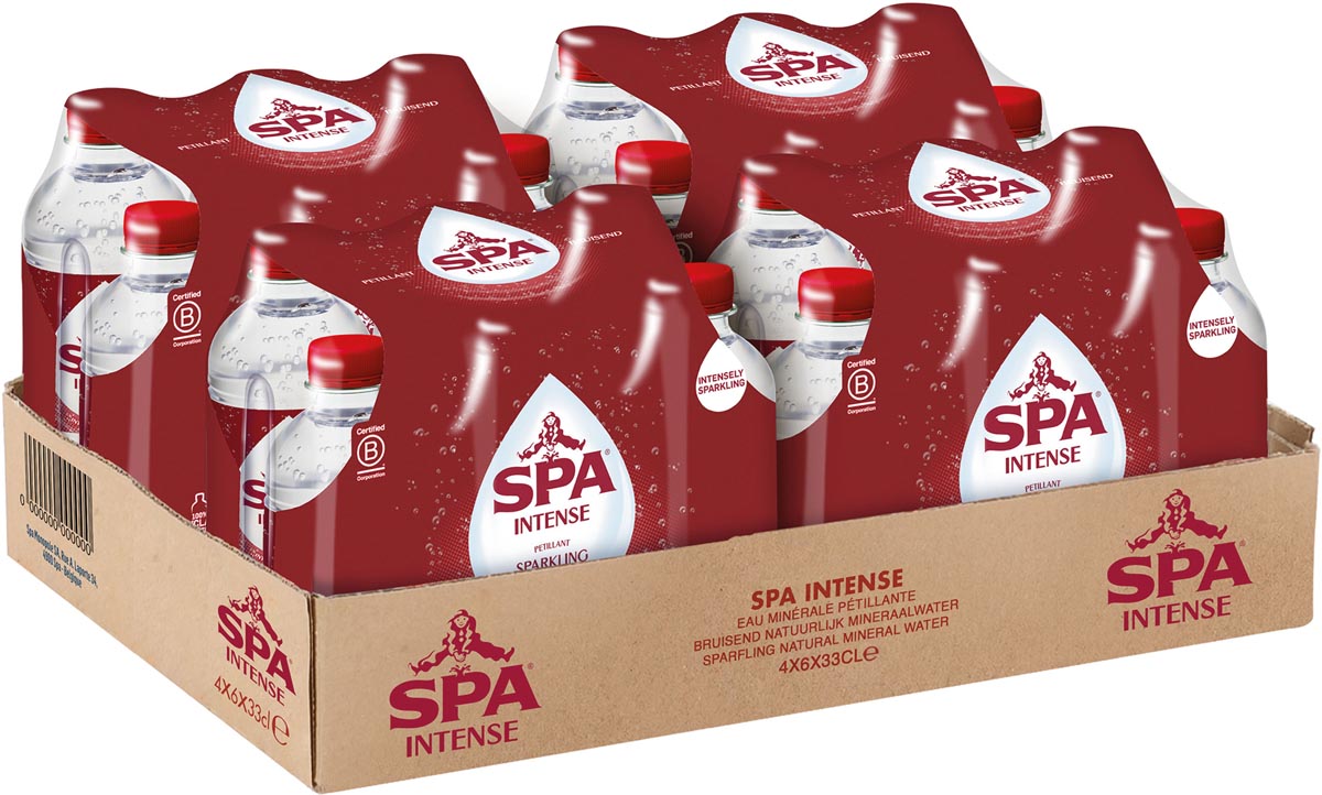 Spa Intense water, fles van 33 cl, pak van 24 stuks