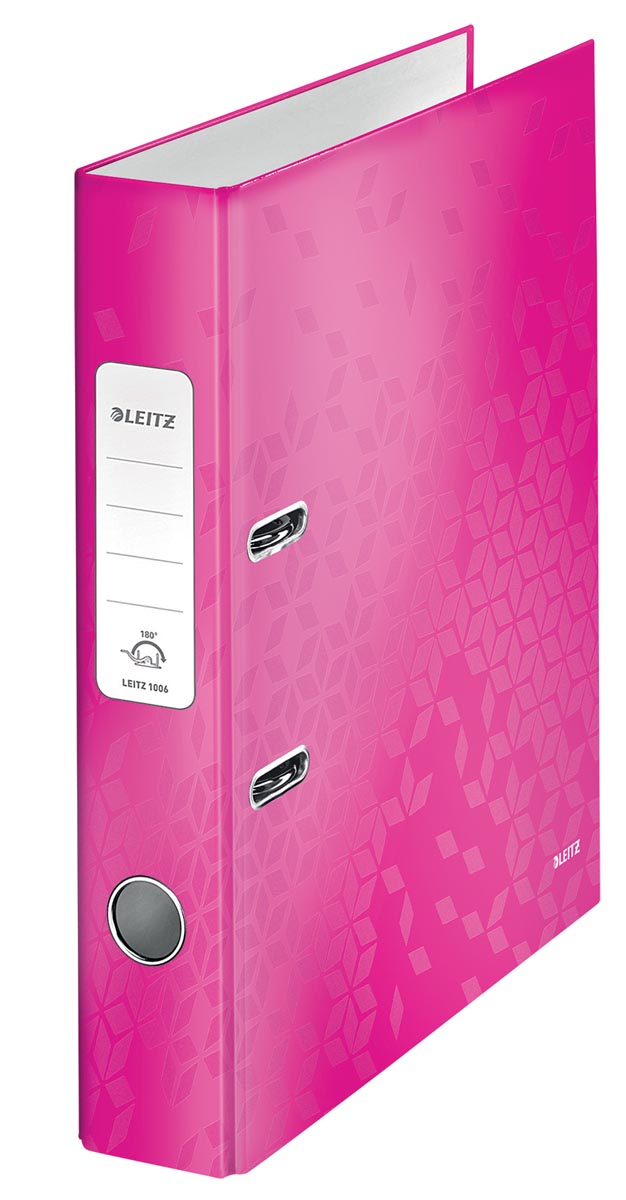 Leitz WOW ordner A4 roze karton met PP-folie rug 5,2 cm ecologisch