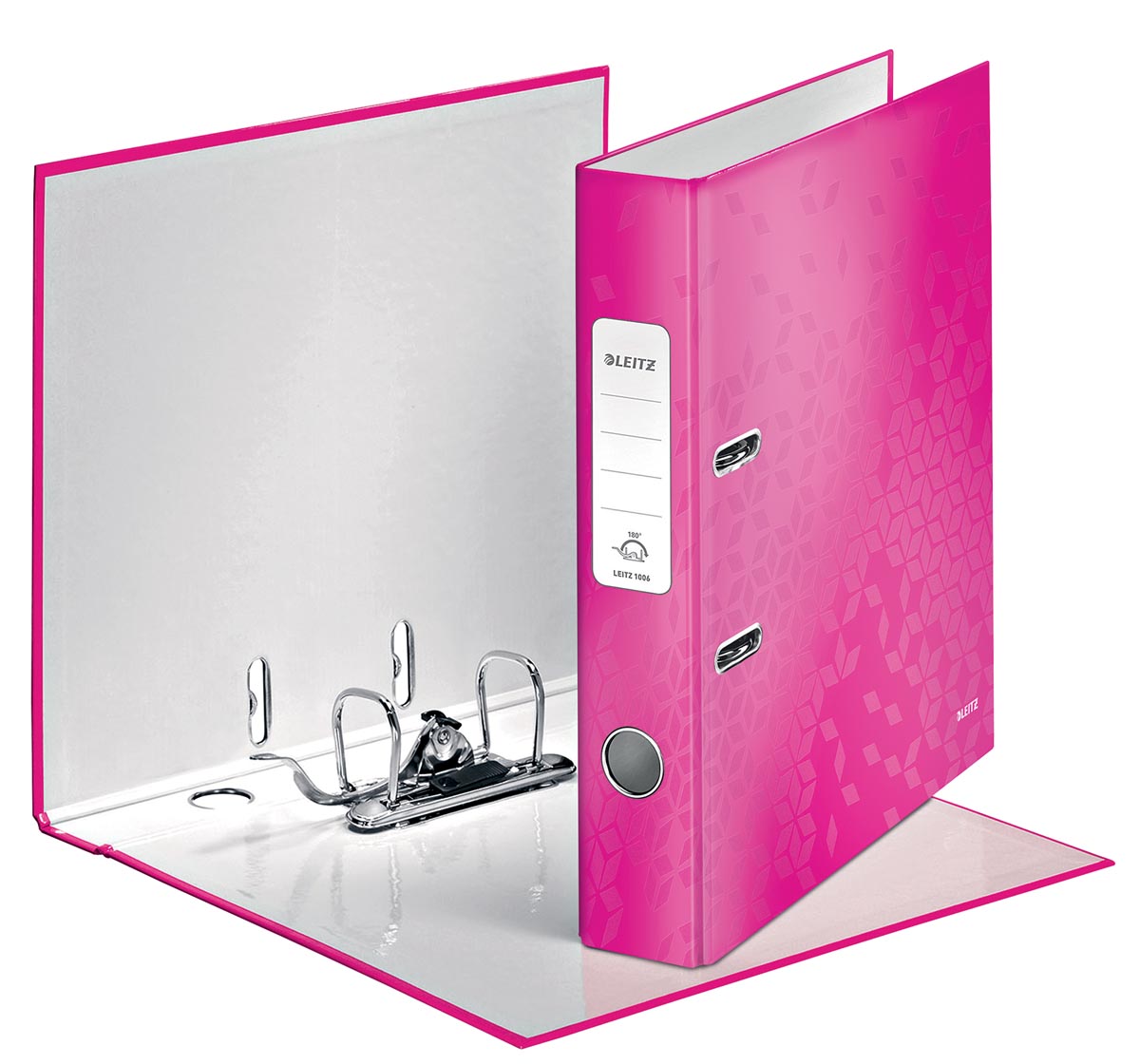 Leitz WOW ordner A4 roze karton met PP-folie rug 5,2 cm ecologisch