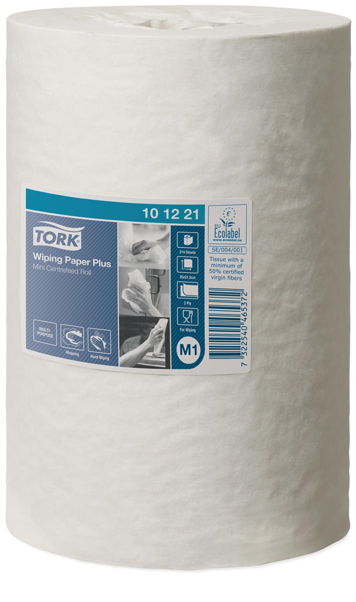 Tork poetspapier Mini Centerfeed, 2-laags, systeem M1, pak van 11 rollen