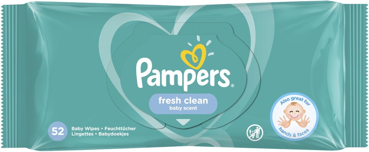 Pampers Fresh Clean vochtige doekjes beige 52 stuks 185x85x45 mm
