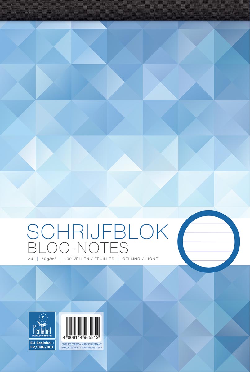Work schrijfblok A4 gelijnd 70 g/m² 100 vel ecologisch papier