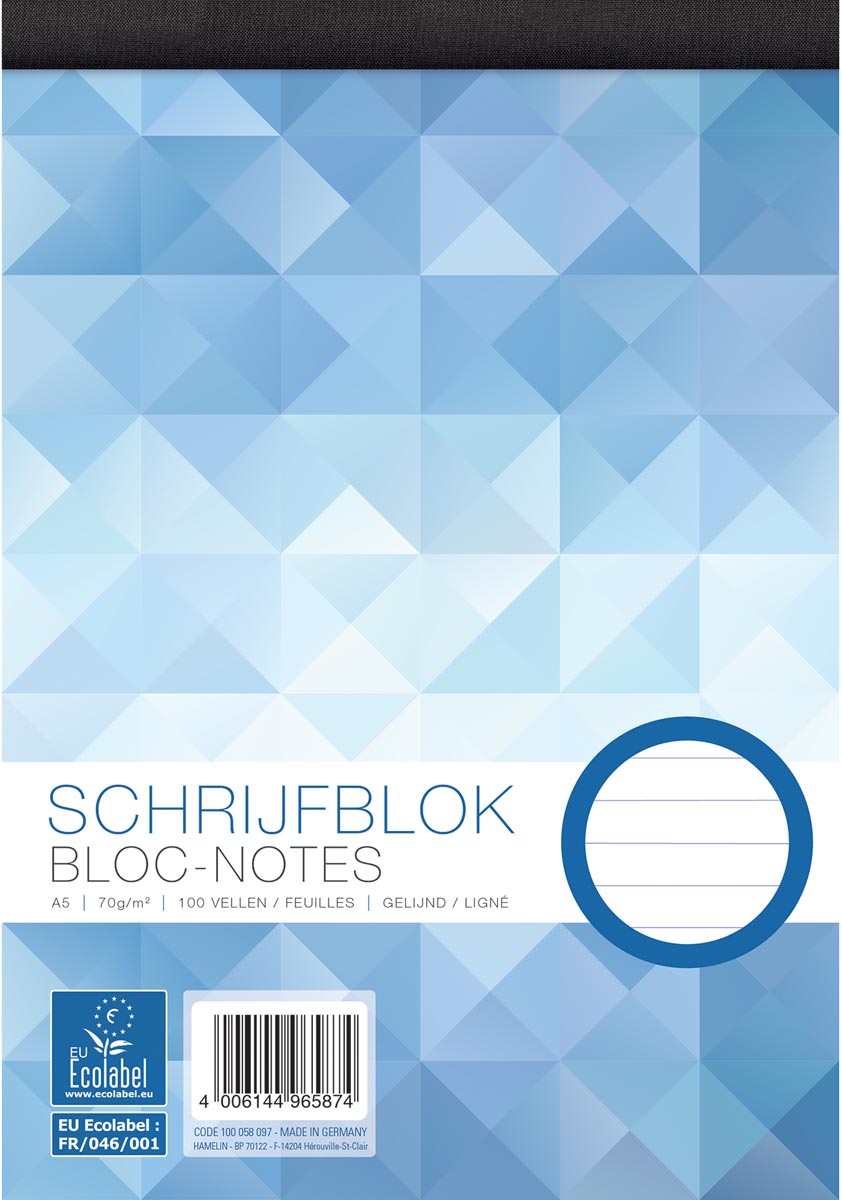 Work schrijfblok A5 gelijnd 70 g/m² 100 vel ecologisch