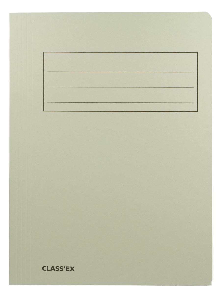 Class'ex dossiermap, 3 kleppen ft 23,7 x 34,7 cm (voor ft folio), grijs