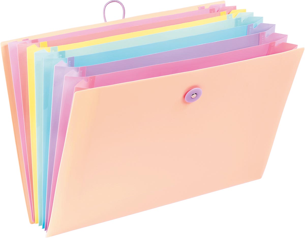 Viquel Rainbow Pastel voorordner, liggend model met 8 vakken