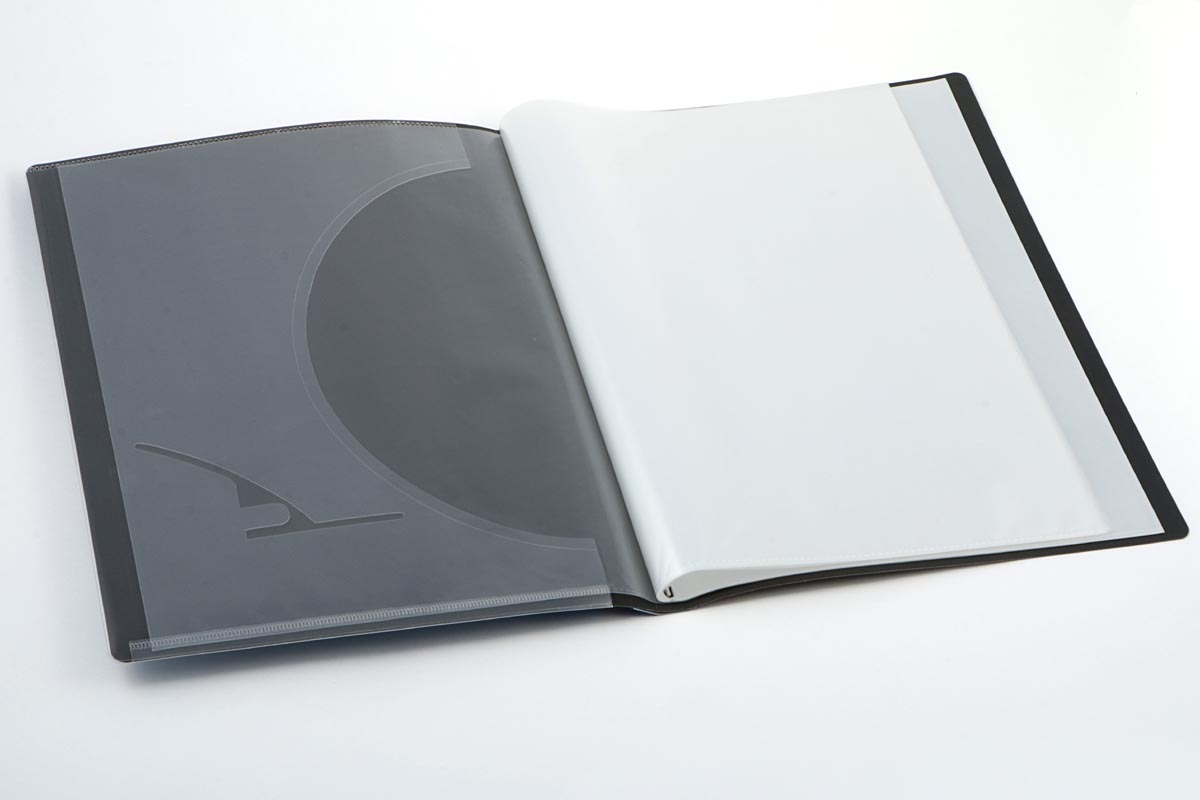 Europel Showalbum Opus Frontview A4 Polypropyleen Antraciet 20 Tassen 310x240x15 mm