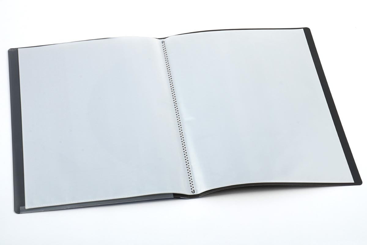 Europel Showalbum Opus Frontview A4 Polypropyleen Antraciet 20 Tassen 310x240x15 mm