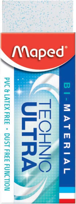 Maped gum Technic Ultra, wit, blister met 1 stuk