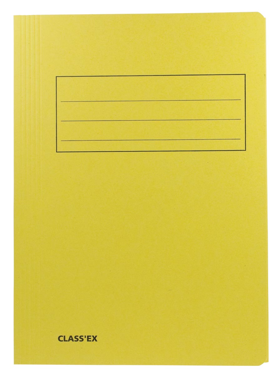 Classex dossiermap A4 geel gerecycleerd karton 3 kleppen 23,7 x 32 cm Ecologisch