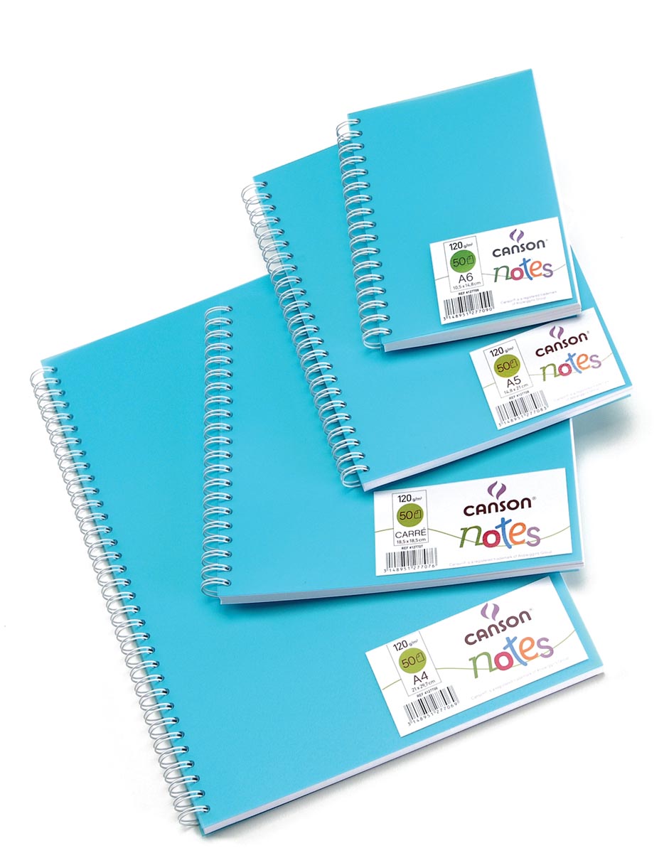 Canson schetsboek Notes A4 blauw 120 g/m² 50 vel papier pp