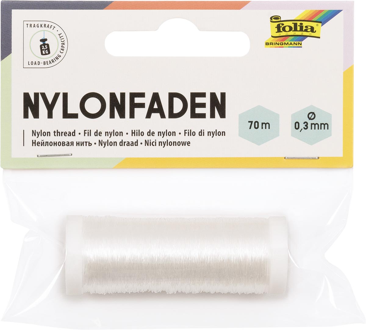 Folia nylondraad transparant 0,3 mm diameter 70 m lengte